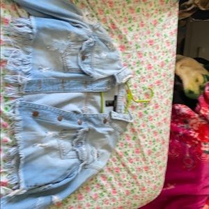 A cropped denim jacket